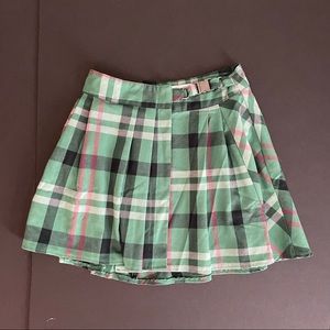 urban outfitters green plaid pleated skirt!
